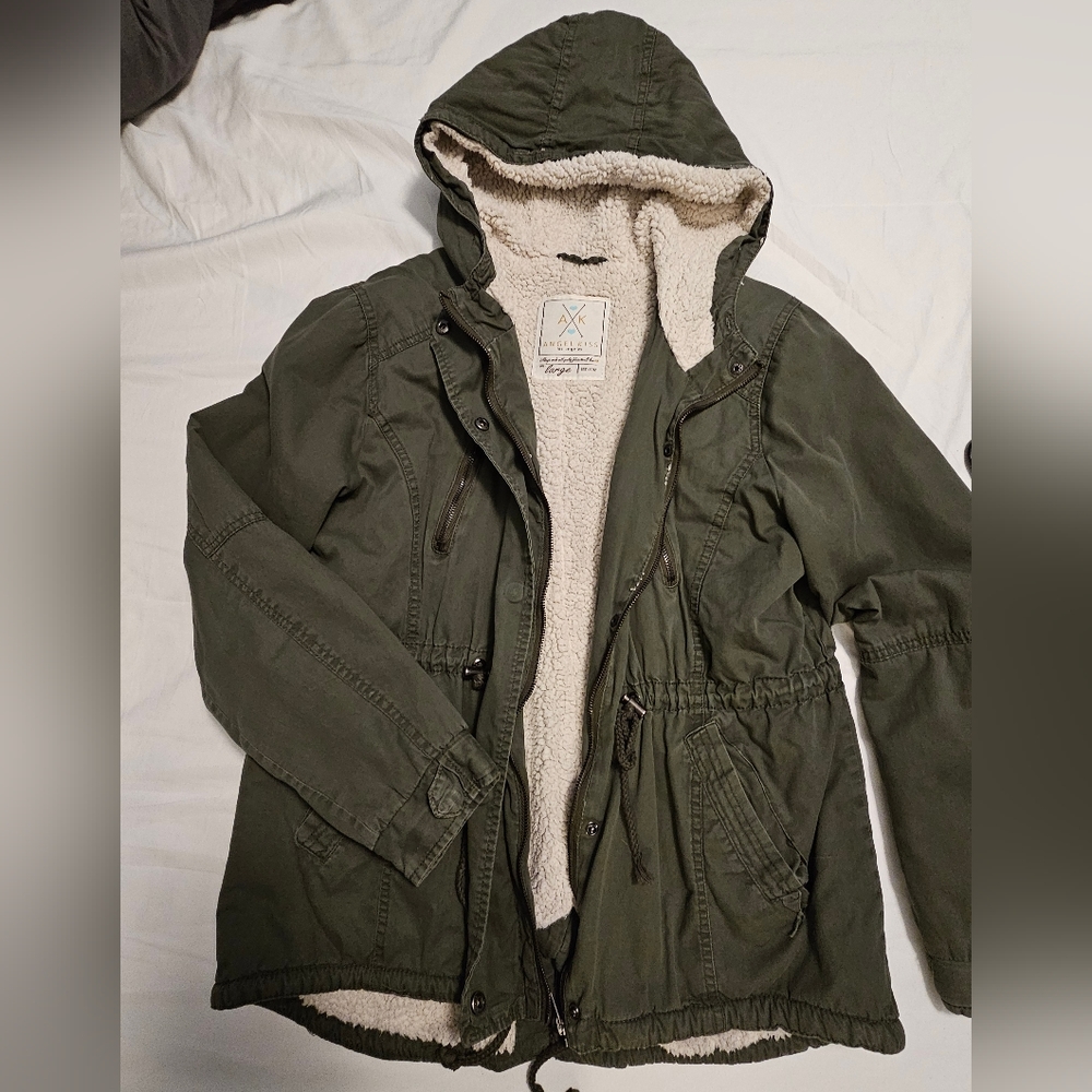 Green sherpa lined jacket